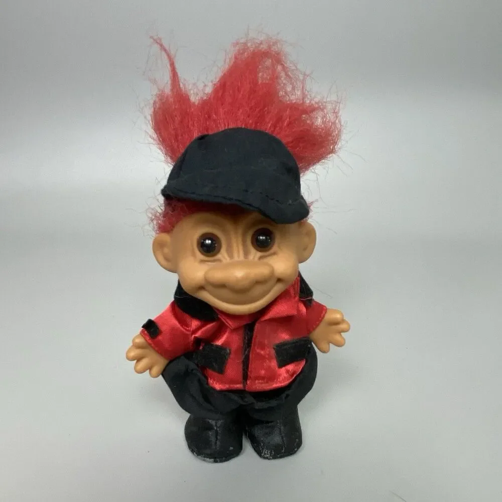 Vintage Russ Troll Dolls Red Purple Pink Hair Russ Trolls Dressed Nude Lot of 4